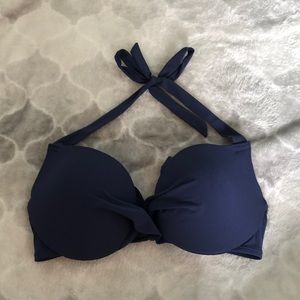 H & M Navy Blue Cup Bikini Top 34D